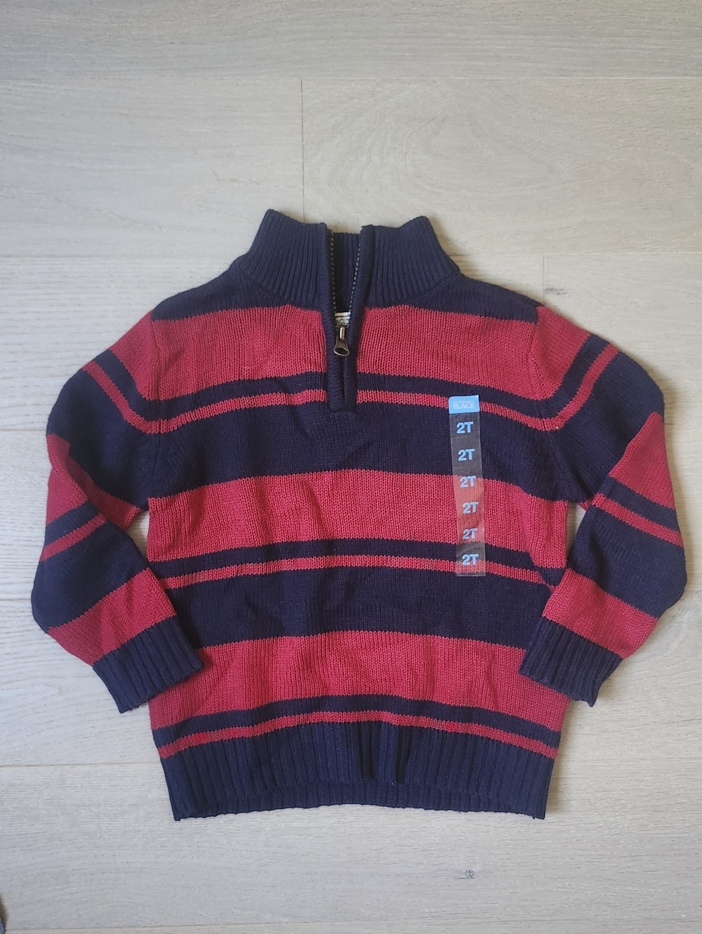The Children's Place Knit Red Navy Sweater 2T